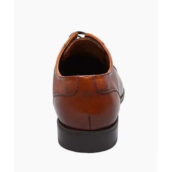 Florsheim Men's Cognac Brown Leather Jackson Cap Toe Oxford Shoes Size 12M‎