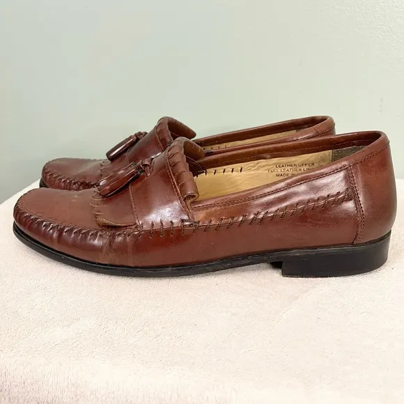 Florsheim Pisa Cognac Men's Brown Leather Tassel Loafers Shoes Size 11