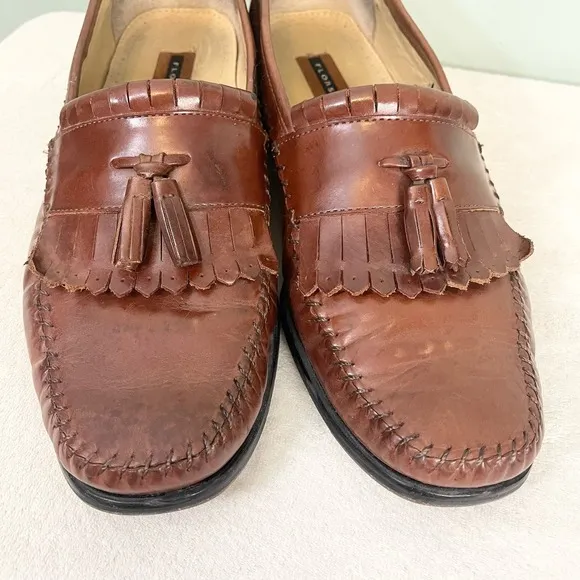 Florsheim Pisa Cognac Men's Brown Leather Tassel Loafers Shoes Size 11