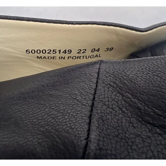 Fly London Women's Yaz Mousse Ballerina Wedge Black Leather Size 39 US 8-8.5