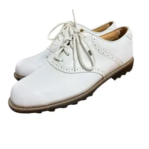 Foot joy, men’s size 10 W white golf shoes.