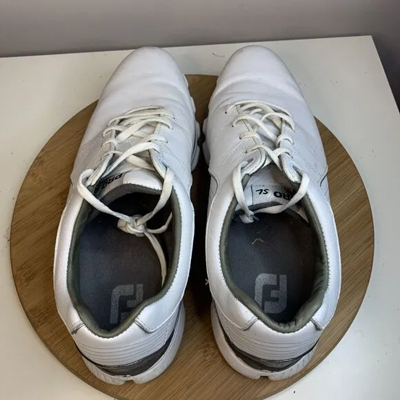Foot Joy Pro SL Classic Golf Shoes Mens Size 11.5 M 53267 White Gray FJ Sneakers