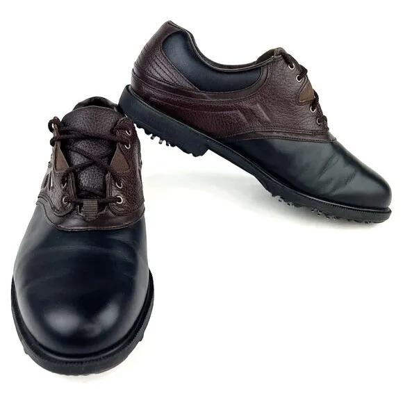 FootJoy eComfort Mens Size 11 Brown Black Leather Golf Shoes 57714