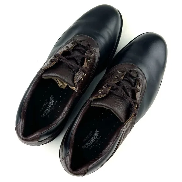 FootJoy eComfort Mens Size 11 Brown Black Leather Golf Shoes 57714