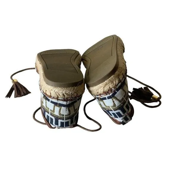 Franco Sarto Dream Espadrille Tribal Flats Slip-on Tied Women's Size 8M Shoes