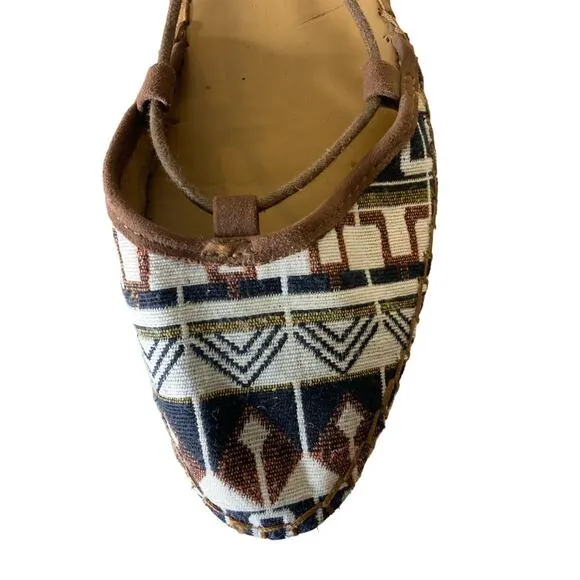 Franco Sarto Dream Espadrille Tribal Flats Slip-on Tied Women's Size 8M Shoes