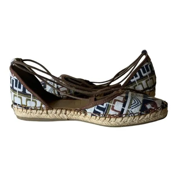 Franco Sarto Dream Espadrille Tribal Flats Slip-on Tied Women's Size 8M Shoes