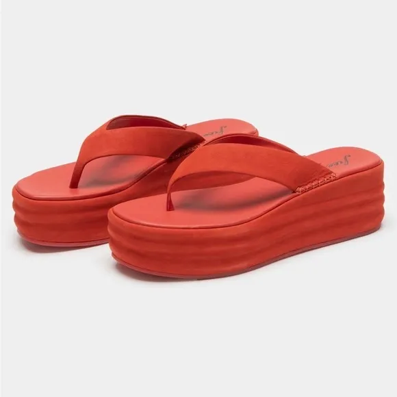 Free People | Haven Thong Flatform Sandals In Flame NEW