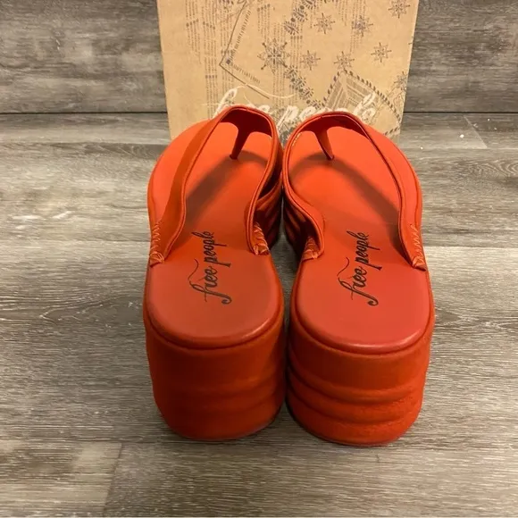 Free People | Haven Thong Flatform Sandals In Flame NEW