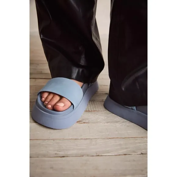 Free People x Rollie Ace Sport Platform Sandals Pastel Blue