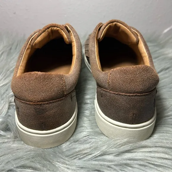 FRYE Ivy Gore Distressed Leather Slip-On Sneakers Brown Size 8.5