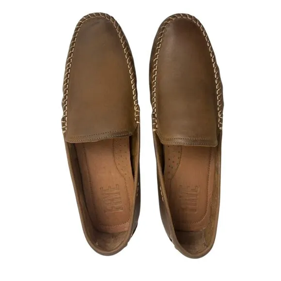 Frye Men's Lewis Venetian Tan Leather  Driving Shoe Size 10.5