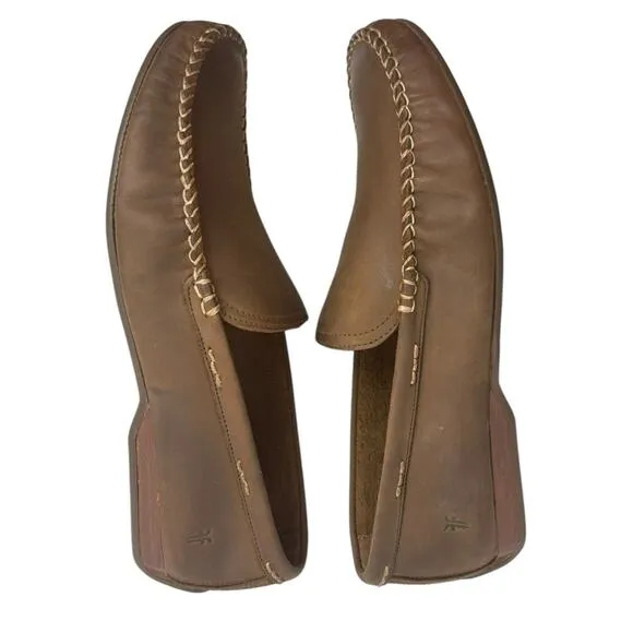 Frye Men's Lewis Venetian Tan Leather  Driving Shoe Size 10.5