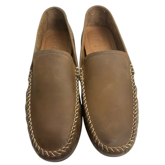 Frye Men's Lewis Venetian Tan Leather  Driving Shoe Size 10.5