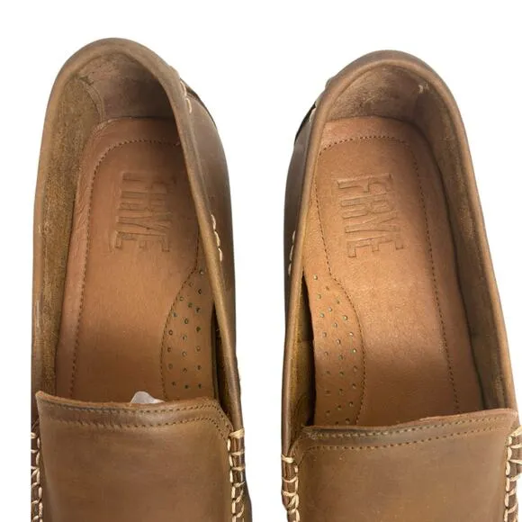 Frye Men's Lewis Venetian Tan Leather  Driving Shoe Size 10.5