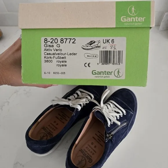 Ganter Gisa 7 Royal Blue Lace-Up Aktiv Active Sneaker Rocker Zip-Up Size 8.5 US