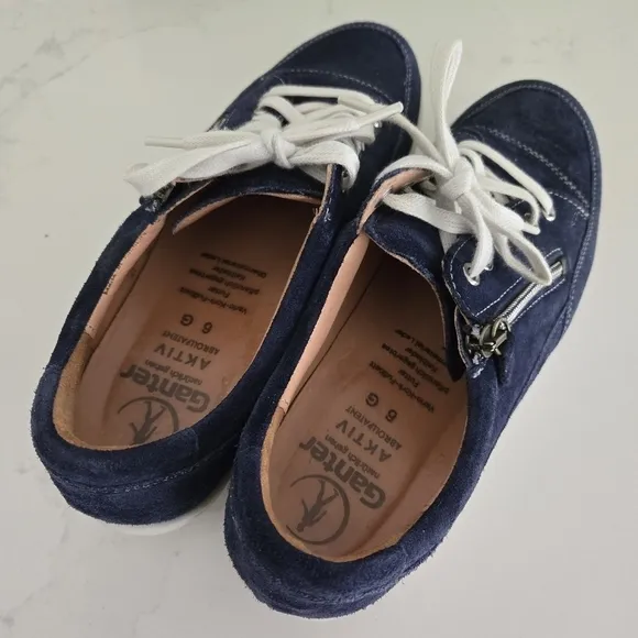 Ganter Gisa 7 Royal Blue Lace-Up Aktiv Active Sneaker Rocker Zip-Up Size 8.5 US