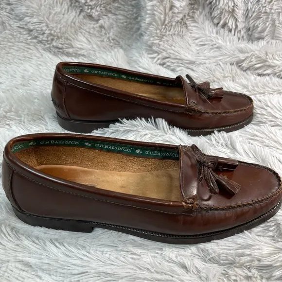 G.H. Bass &amp; Co. Brown Leather Loafers with Tassels