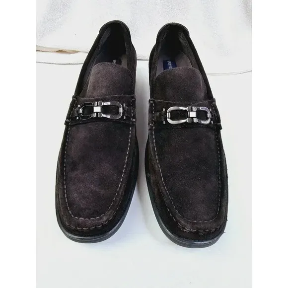 Giorgio Brutini Size 13M Men's Chocolate Brown Suade Horsebit Slip On Loafers