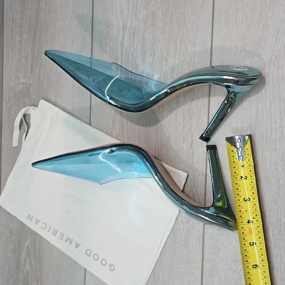 Good American Women Glass Slipper Mule Clear The Pointed toe heels shoes sz 8