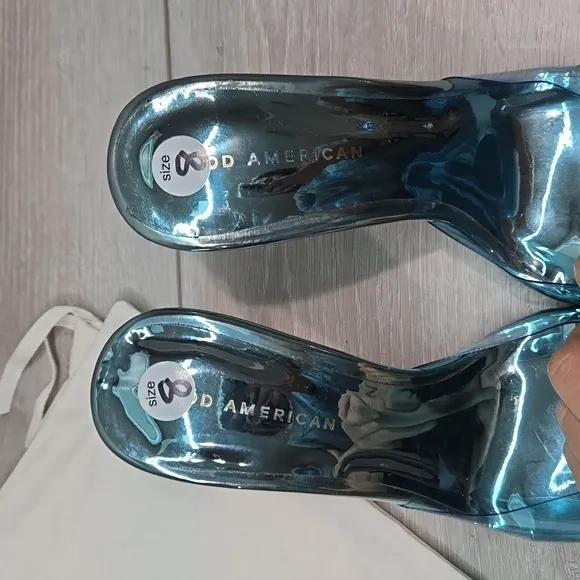 Good American Women Glass Slipper Mule Clear The Pointed toe heels shoes sz 8