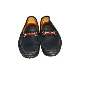 Gucci Black Leather Loafers with Slip-On Design