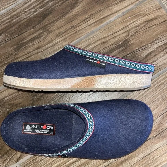 Haflinger pure wool clogs slips on shoes