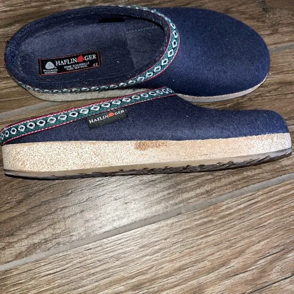 Haflinger pure wool clogs slips on shoes