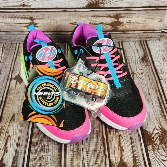 HEELYS Force Skate Women 7 Youth 6 Black HE100881H Wheeled Sneaker Shoes NEW