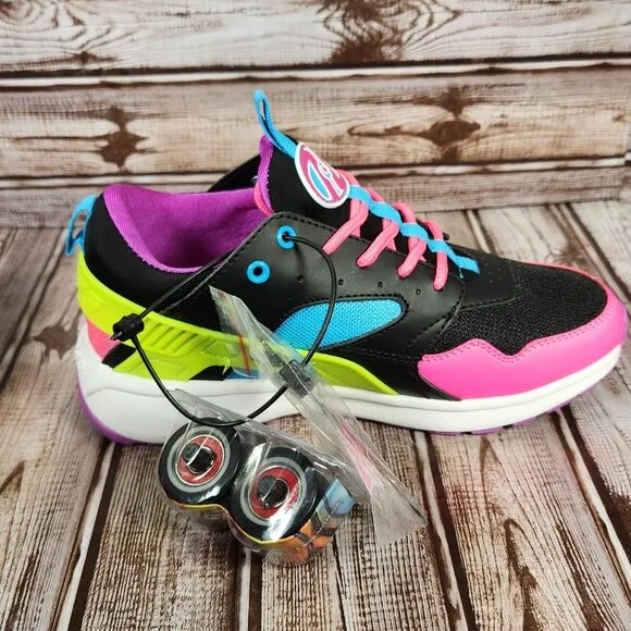HEELYS Force Skate Women 7 Youth 6 Black HE100881H Wheeled Sneaker Shoes NEW