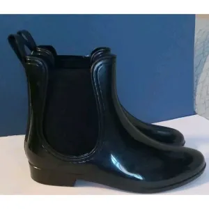 Henry Ferrera Woman's Clarity black Pull On Rain Boots‎ Shoes Size 10 New
