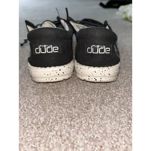 Hey Dude Wally Youth Kids Stretch Black Shoes Slip On US Youth 12