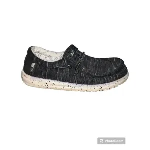 Hey Dude Wally Youth Kids Stretch Black Shoes Slip On US Youth 12