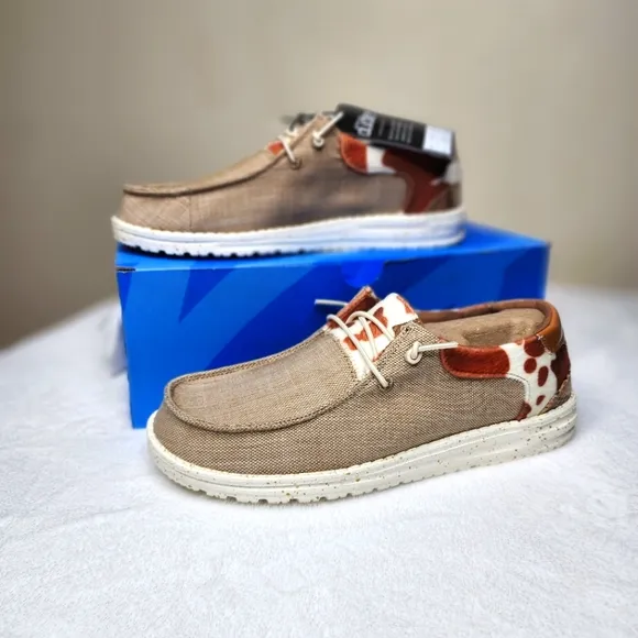 Hey Dude Wendy Cow Pieced Shoes