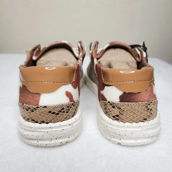 Hey Dude Wendy Cow Pieced Shoes