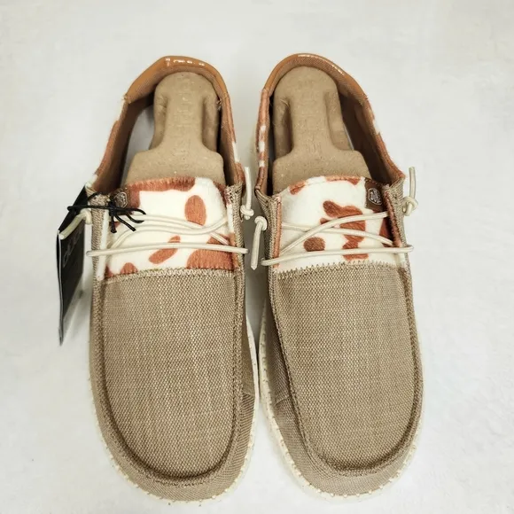 Hey Dude Wendy Cow Pieced Shoes