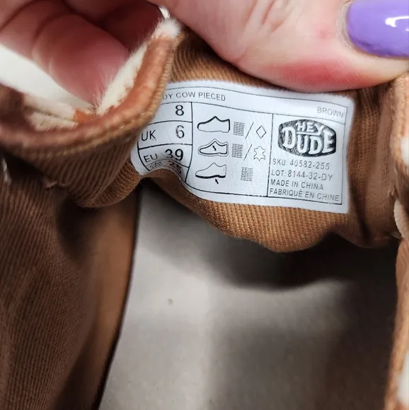 Hey Dude Wendy Cow Pieced Shoes
