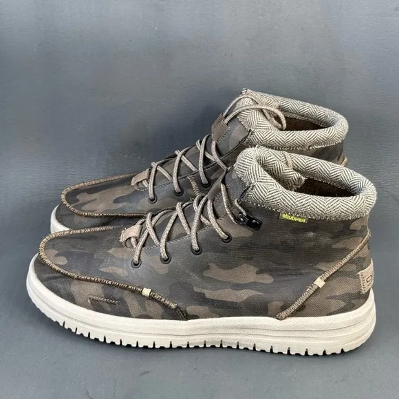 Heydude Men's Hey Dude Bradley Woodland Camo sneaker shoes size 10