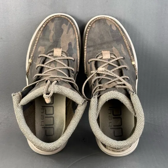 Heydude Men's Hey Dude Bradley Woodland Camo sneaker shoes size 10
