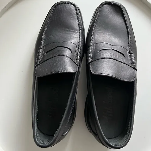 Hitchcock Black Leather Men’s Shoes Slip On Wide 3E Size 10