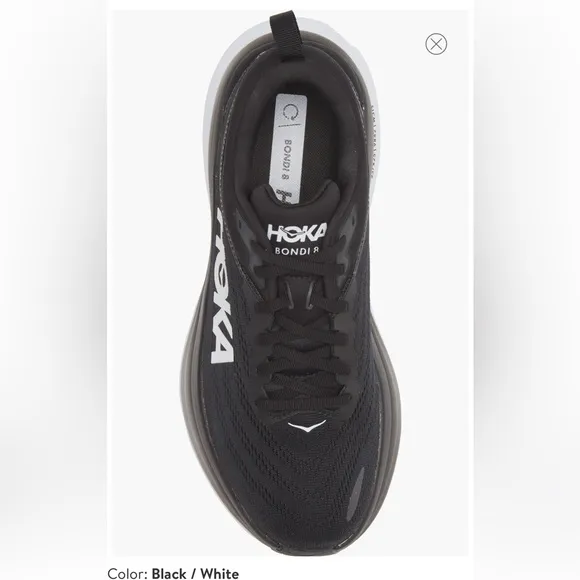 HOKA BONDI  8 Running black and white Shoe men’s size 9D  new
