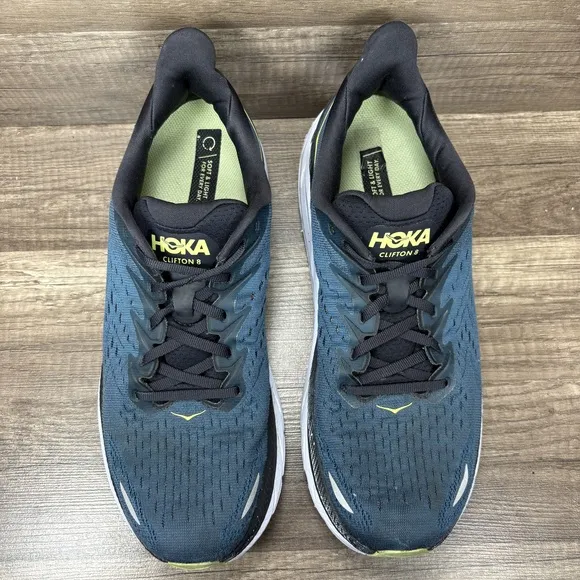 Hoka Clifton 8 Green Mens US Size 10 EUR 44 1119393 BCBT Running Shoes