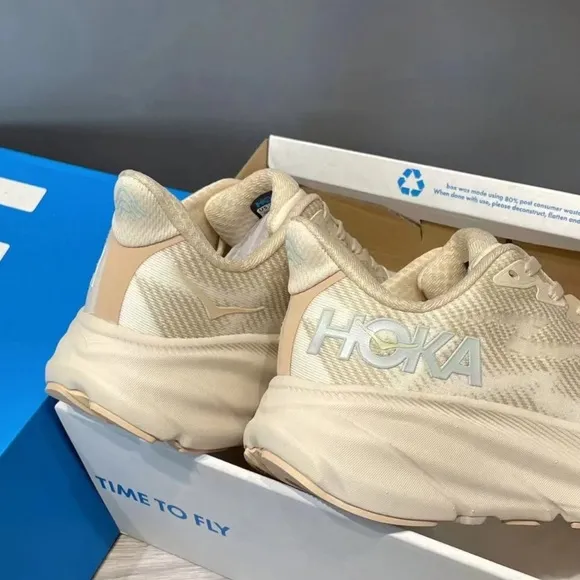 Hoka Clifton Athletic Shoes with Cushioned Midsole and Mesh Upper