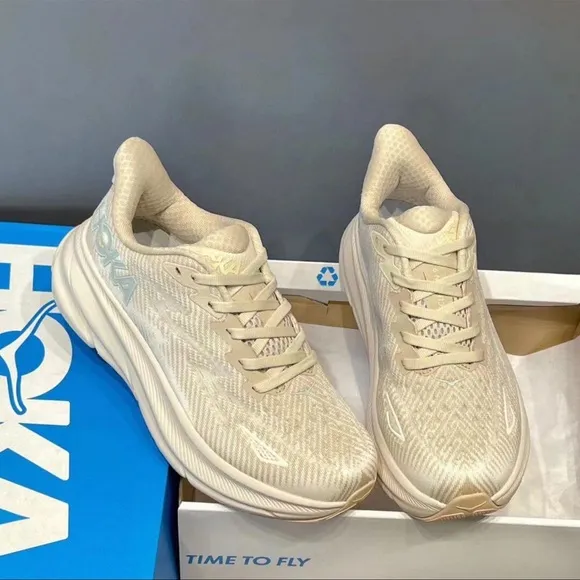 Hoka Clifton Athletic Shoes with Cushioned Midsole and Mesh Upper