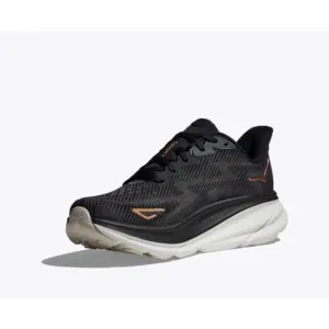 Hoka Men's Clifton 9 Wide Sneaker Shoes Black/Rose Gold Size 7.5 D