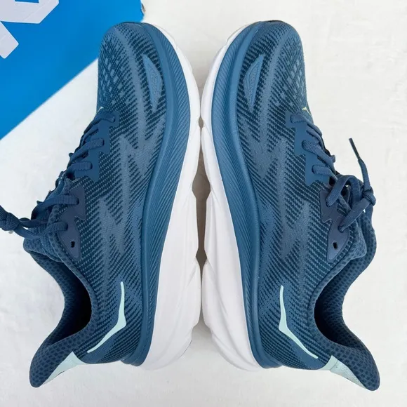 HOKA men's running shoes Clifton 9 midnight ocean/bluesteel Size 10D