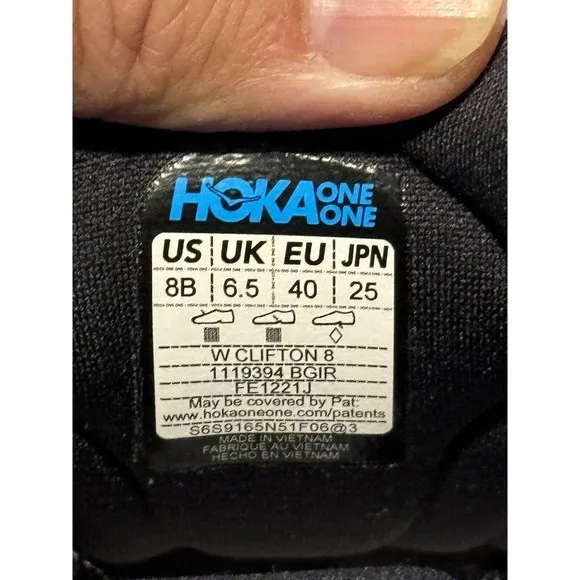 Hoka One Clifton 8 Womens Sz 8 B Running Sneakers Shoes Pink Black NO INSOLES