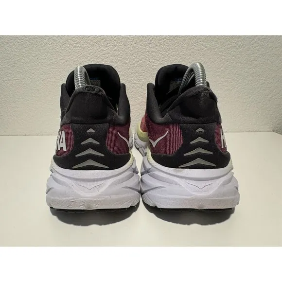 Hoka One Clifton 8 Womens Sz 8 B Running Sneakers Shoes Pink Black NO INSOLES
