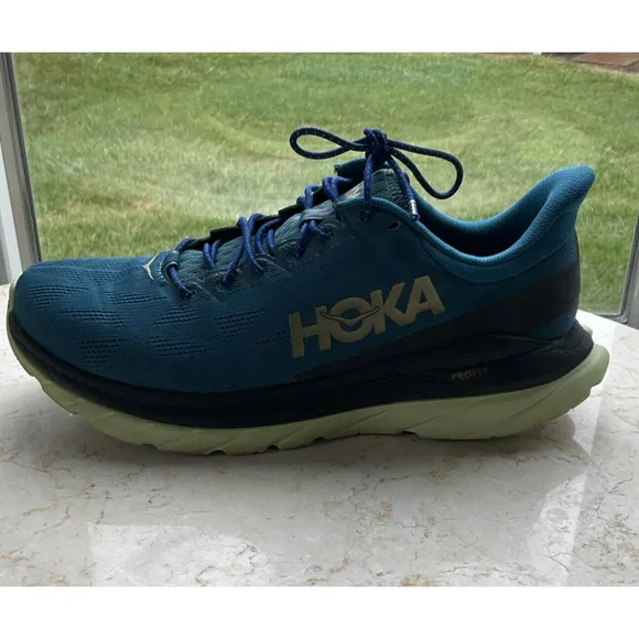 Hoka One M Mach 4 Men’s Size 10D 1113528 BCBLC Blue Coral Black Running Shoes
