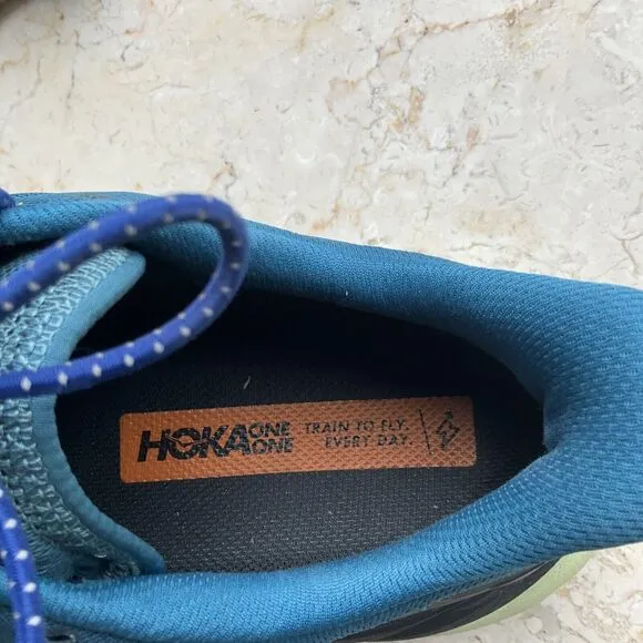 Hoka One M Mach 4 Men’s Size 10D 1113528 BCBLC Blue Coral Black Running Shoes